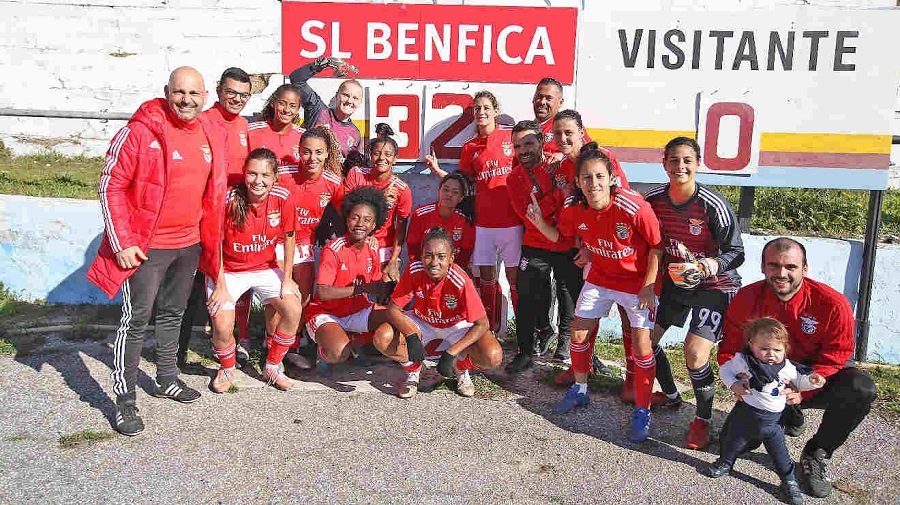 Chicas del Benfica lograron una goleada histórica 32-0 (Twitter Benfica)