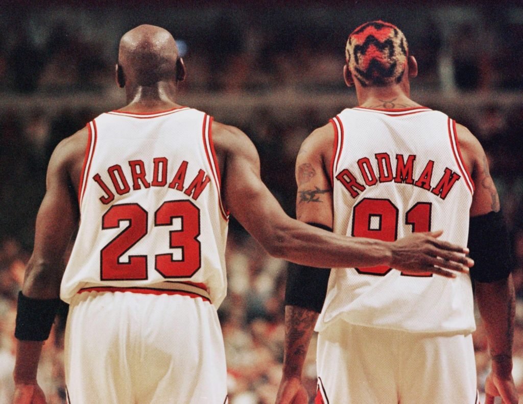 Michael Jordan y Denis Rodman