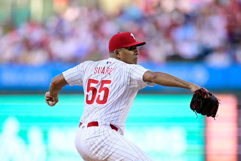 Ranger Suárez es colíder en ganados esta temporada en la MLB. (Derik Hamilton/AP Photo)