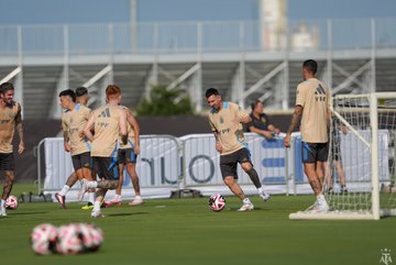 Lionel Messi en un entrenamiento de la Selección de Argentina en Miami (@Argentina)