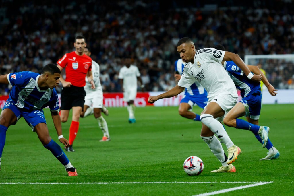 Kylian Mbappé llegó a cuatro goles con el Real Madrid esta temporada en LaLiga.