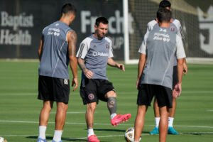 El astro argentino Lionel Messi durante el entrenamiento del Inter Miami este viernes.