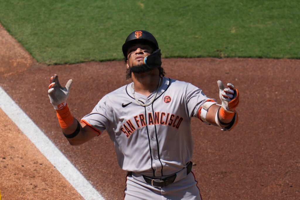 Luis Matos durante esta temporada de las Grandes Ligas con los San Francisco Giants.